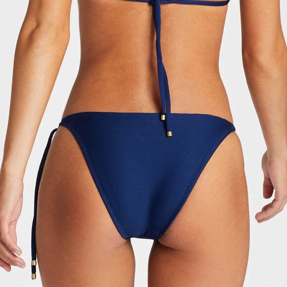 Vitamin A Natalie Miter Blue Stripe Side Tie Swim Bikini Bottom Size Small / 6 - Picture 4 of 9